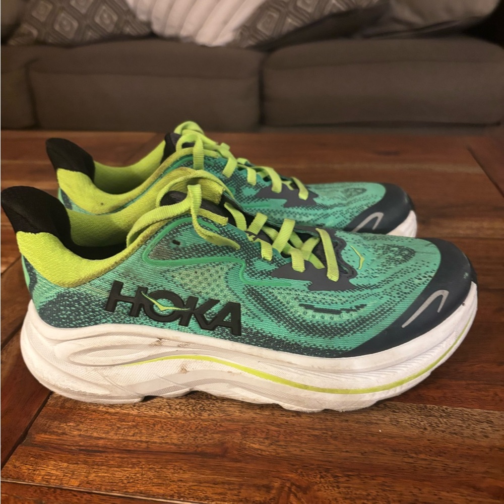 Kids HOKA Green and Black Sneakers - Picture 3 of 6